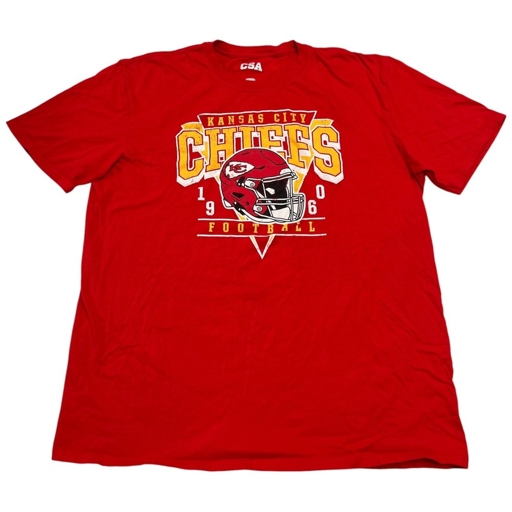 Kansas City Chiefs NFL Football Men's XL Short Sleeve Red T-Shirt 1960 Football